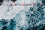 May 2022 sea waves desktop calendar wallpaper