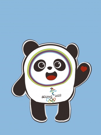 冰墩墩簡約風手機高清壁紙