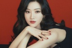 Jing Tian retro Hong Kong style red and black blockbuster sexy photo
