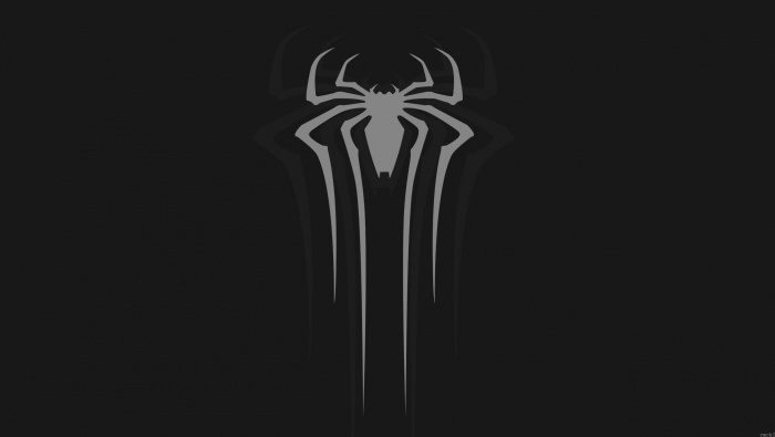 Spiderman black simple style logo wallpaper