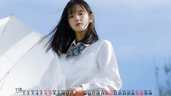 2021年11月井川里予桌面日历壁纸