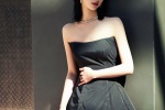 Chen Duling sexy photo pictures in black tube top dress