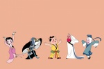 Simple style mobile wallpaper of characters in the Book of Heaven