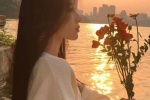 Beautiful girl avatar picture at dusk and sunset
