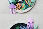 Creative fresh and colorful pattern paper-cut mobile wallpaper