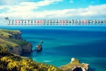Beautiful artistic conception scenery desktop calendar wallpaper for July 2021