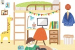 Literary, fresh and cute illustration mobile wallpaper