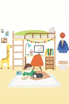 Literary, fresh and cute illustration mobile wallpaper