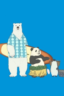 白熊咖啡廳可愛手機壁紙