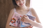 Sexy private room photo of a beautiful lady with fair skin and suspenders, healing style