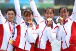 China's rowing team wins gold in women's quadruple sculls
