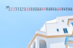 2021年10月清新蓝色天空桌面日历壁纸
