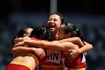 Ultra-clear photos of the women’s track and field 4×100m relay final scene