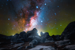Night scene starry sky milky way galaxy picture wallpaper
