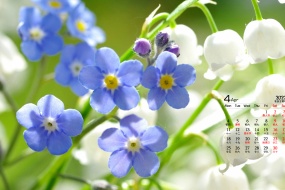 April 2022 plain and elegant flowers and plants calendar wallpaper