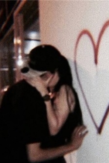 Real super happy couple kissing background picture material