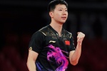 Pictures of Ma Long, captain of the Chinese table tennis team