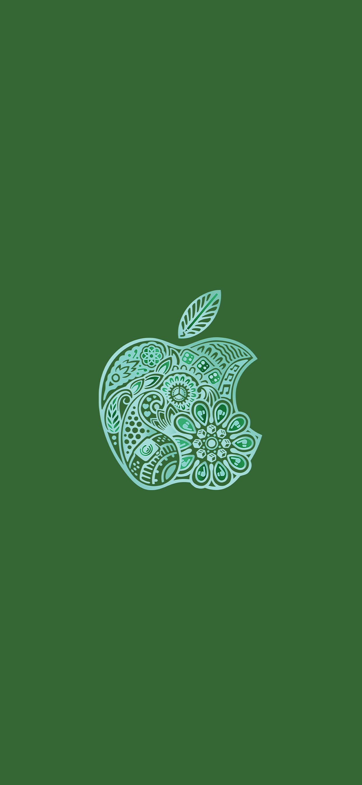 苹果绿色腰果花风手机壁纸