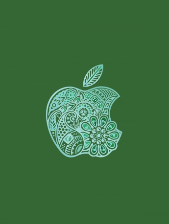Apple green cashew flower style mobile wallpaper