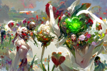 Oil painting flowers creative art pictures wallpaper
