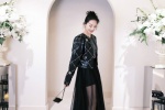 Song Qian's elegant embroidered gauze skirt sexy pictures and photos