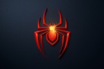 Spiderman blue simple style logo wallpaper