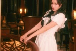 Meng Ziyi elegant and sexy photo in white dress