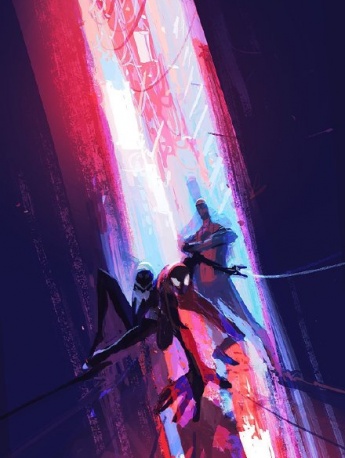 蜘蛛俠平行宇宙插畫版壁紙