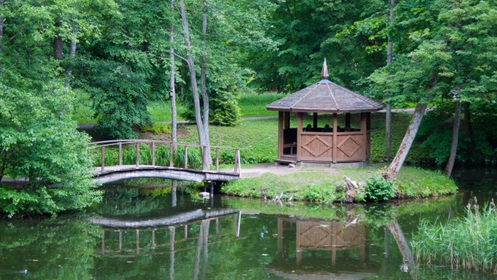 Pavilion building scenery picture desktop wallpaper