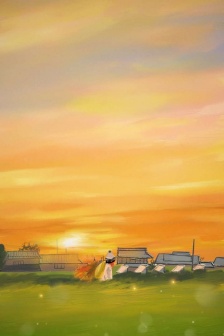 Oil painting style landscape HD wallpaper