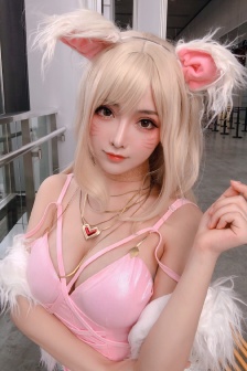 Charming and sexy cos photo of beauty in super short hip-hugging skirt