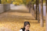 银杏树下的学生妹美女写真图片