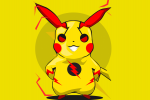 Pikachu plays superhero computer wallpaper