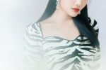 Xu Dongdong's zebra striped top glamorous and sexy photo