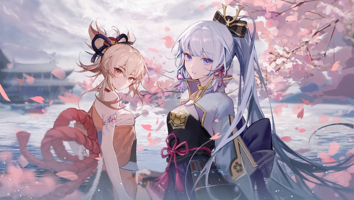 宵宫早柚神里绫华图片桌面壁纸