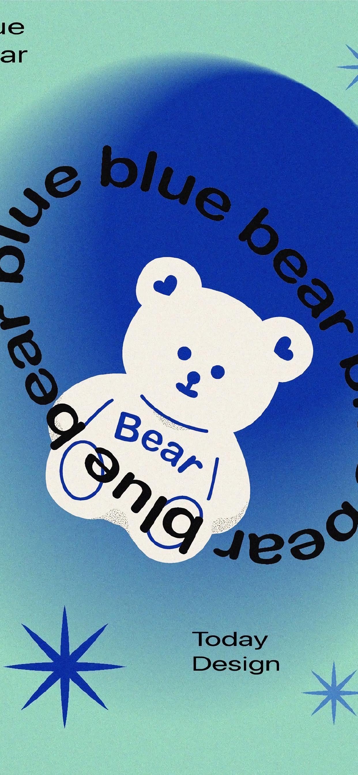 克莱因蓝可爱熊手机壁纸