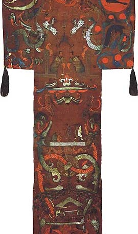 辛追墓T形帛画局部细节高清大图