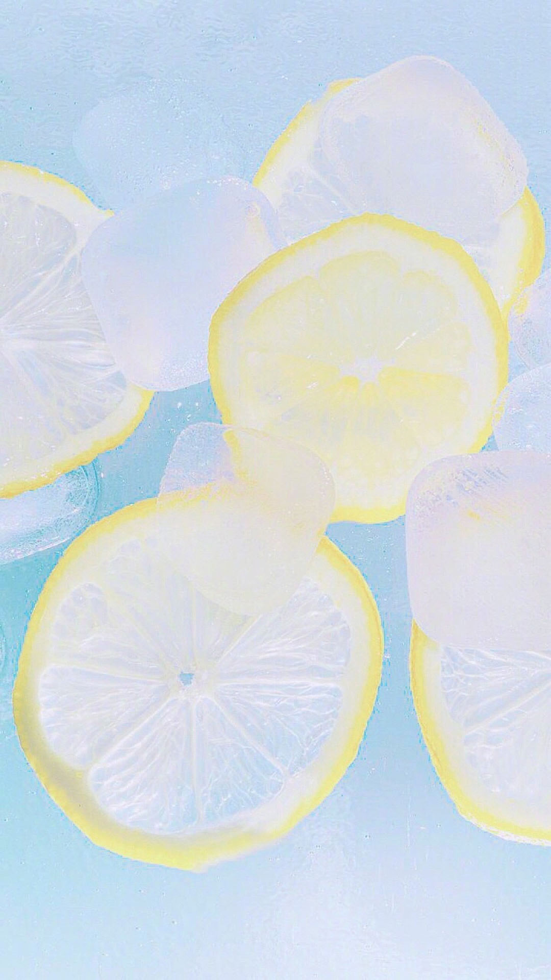 冰块柠檬小清新夏日手机壁纸图片