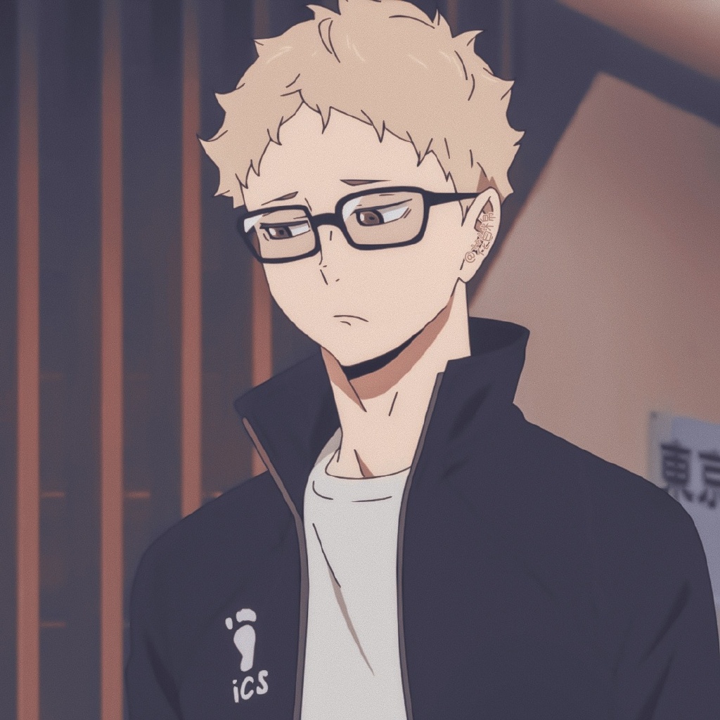 Volleyball boy Tsukishima Hotaru anime avatar