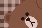 Brown bear cartoon mobile wallpaper
