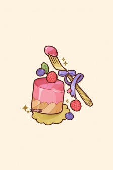 Small fresh and cute snack illustration mobile wallpaper