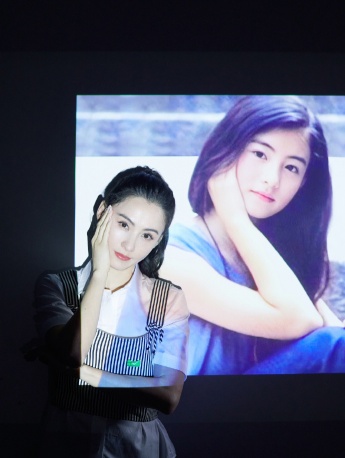 Pictures of Cecilia Cheung posing with her classic characters in the same frame
