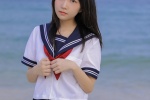 Photos of beauties in JK uniforms at the seaside