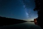 Quiet night sky river scenery desktop wallpaper