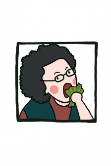 搞笑一家人羅文姬卡通風手機壁紙