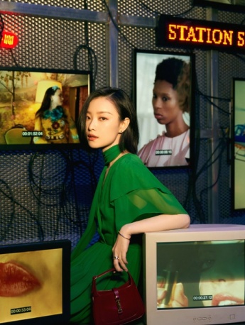 Ni Ni retro green skirt artistic sexy photo pictures