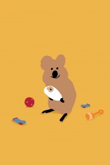 柿子椒熊卡通手机壁纸