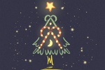 Cartoon hand drawn Christmas tree mobile wallpaper