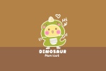 Little Dinosaur Cat Cartoon Picture Wallpaper
