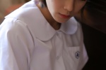 Cool short-haired beauty student uniform sexy photo